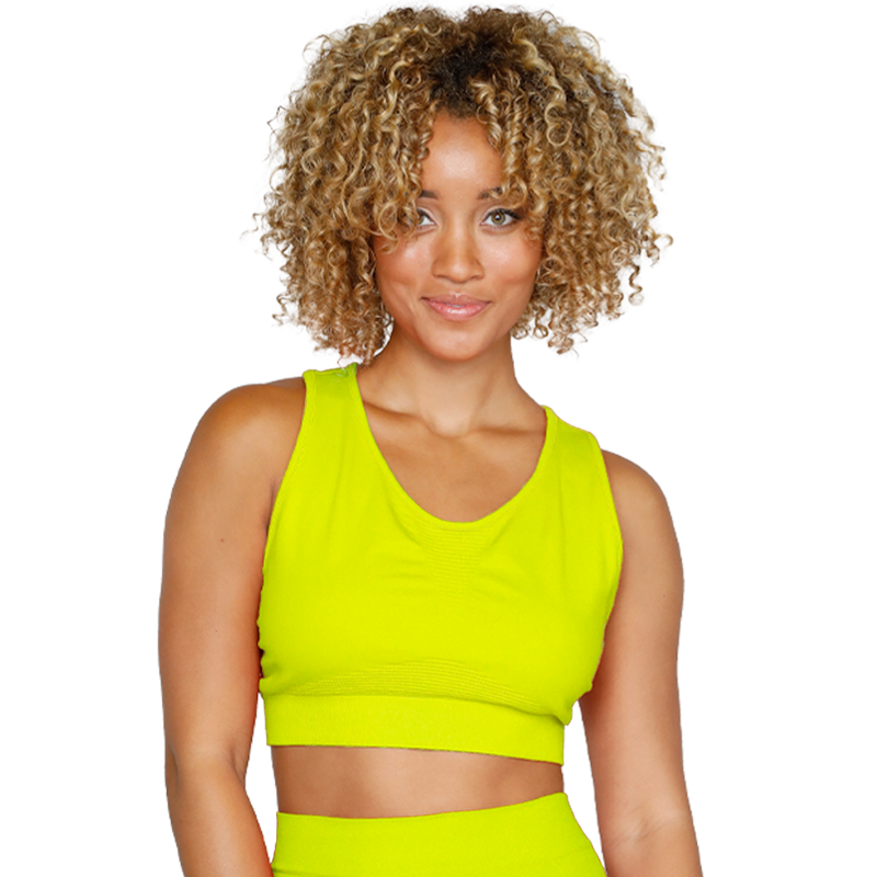 Yellow sports top crop top